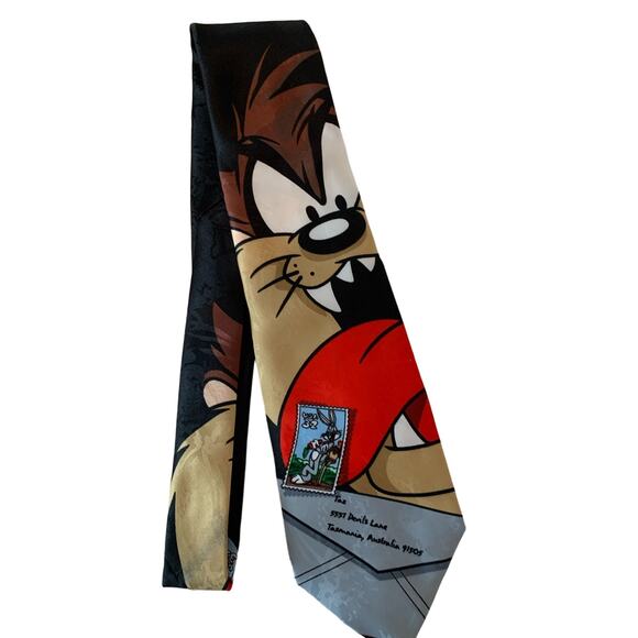 Tasmanian Devil neck tie stamp collection necktie 1997 y2k - Picture 1 of 7
